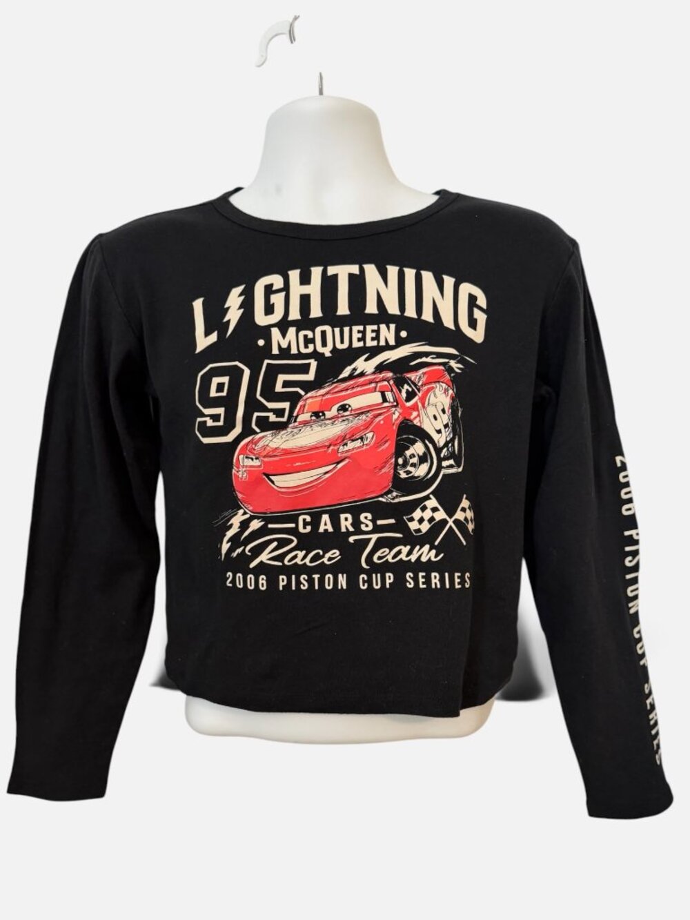 Disney Pixar Cars Lightning McQueen Boys Long Sleeve Shirt Size Large